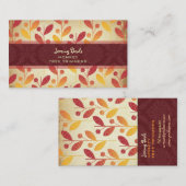 PixDezinesヴィンテージレトロの葉♥♥♥♥ 名刺 (正面/裏面)