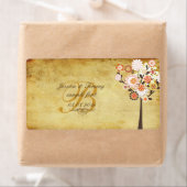 PixDezinesヴィンテージレトロツリー/秋大事な行事 ラベル (インサイチュ)