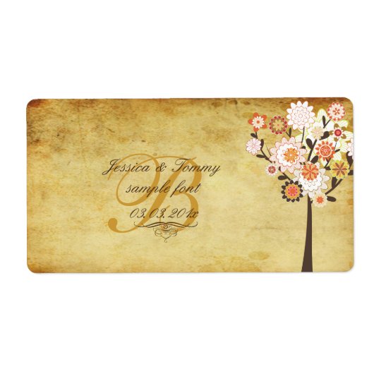 PixDezinesヴィンテージレトロツリー/秋大事な行事 ラベル (正面)