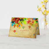 PixDezinesヴィンテージレトロメープ葉ルフォント カード (黄色い花)