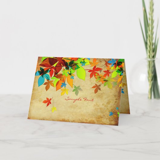 PixDezinesヴィンテージレトロメープ葉ルフォント カード (正面)