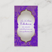 PixDezinesヴィンテージレースアップ/紫 名刺 (裏面)