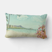 PixDezinesヴィンテージワイキキビーチ/ダイヤモンドヘッド ランバークッション (裏面)