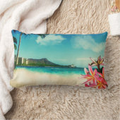 PixDezinesヴィンテージワイキキビーチ/ダイヤモンドヘッド ランバークッション (ブランケット)