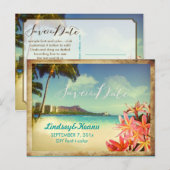 PixDezinesヴィンテージワイキキ/ダイヤモンドヘッド/プルメリア ポストカード (正面/裏面)