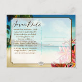 PixDezinesヴィンテージワイキキ/ダイヤモンドヘッド/プルメリア ポストカード (裏面)