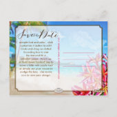 PixDezinesヴィンテージワイキキ/ダイヤモンドヘッド/プルメリア ポストカード (裏面)