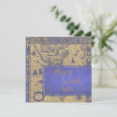 PixDezinesヴィンテージワ航海のールドマップ 招待状 (スタンド正面)