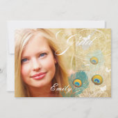 PixDezinesヴィンテージ卒業写真+ダイピーコック 招待状 (正面)