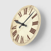 PixDezinesヴィンテージ古い英語時計 ラウンド壁時計 (傾斜)