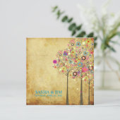 PixDezinesヴィンテージ夏開花/DIYカラー 招待状 (スタンド正面)