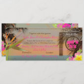 PixDezinesヴィンテージ搭乗券/パラダイスの鳥 招待状 (正面/裏面)