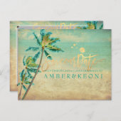 PixDezinesヴィンテージ救ビーチ日付写真 案内ポストカード (正面/裏面)