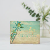 PixDezinesヴィンテージ救ビーチ日付写真 案内ポストカード (スタンド正面)