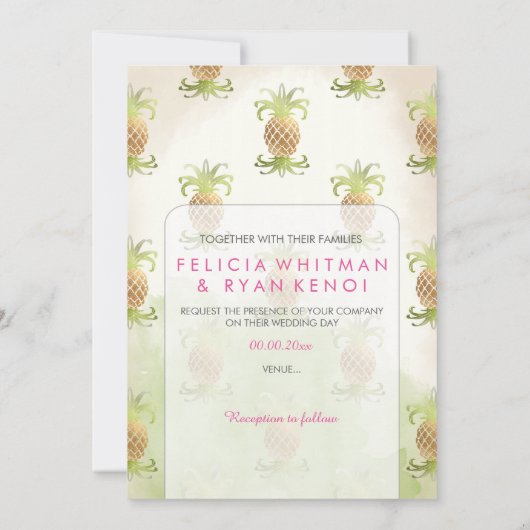 PixDezinesヴィンテージ王室のハワイアン 招待状 (裏面)