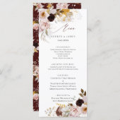 PixDezinesヴィンテージ秋花赤面ブルゴーニュ メニュー (正面/裏面)