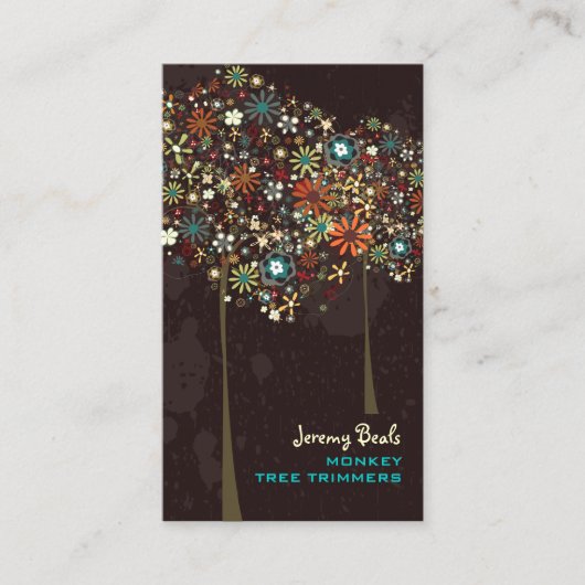 PixDezinesヴィンテージ秋開花/DIYカラー！! 名刺 (正面)