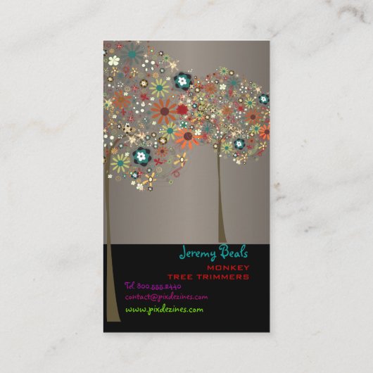 PixDezinesヴィンテージ秋開花/DIYカラー!! 名刺 (裏面)