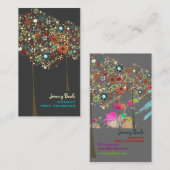 PixDezinesヴィンテージ秋開花/DIYカラー!! 名刺 (正面/裏面)