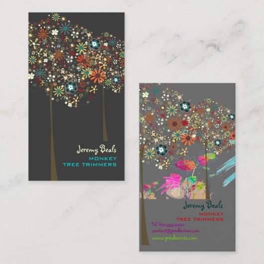 PixDezinesヴィンテージ秋開花/DIYカラー!! 名刺 (正面/裏面)