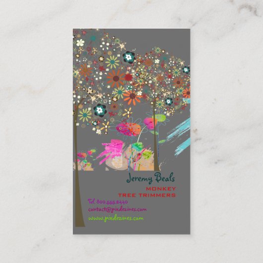 PixDezinesヴィンテージ秋開花/DIYカラー!! 名刺 (裏面)