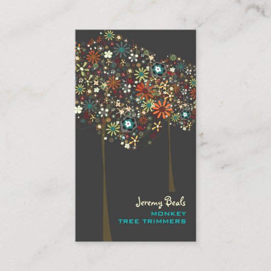 PixDezinesヴィンテージ秋開花/DIYカラー!! 名刺 (正面)