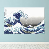 PixDezinesヴィンテージ素晴らし、Wave、北斎葛飾北斎の神奈川沖浪 キャンバスプリント (インサイチュ (ウッドフロア))