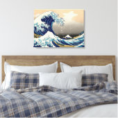 PixDezinesヴィンテージ素晴らし、Wave、北斎葛飾北斎の神奈川沖浪 キャンバスプリント (インサイチュ (寝室))