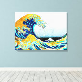 PixDezinesヴィンテージ素晴らし、Wave、北斎葛飾北斎の神奈川沖浪 キャンバスプリント (インサイチュ (ウッドフロア))
