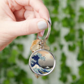 PixDezinesヴィンテージ素晴らし、Wave、北斎葛飾北斎の神奈川沖浪 キーホルダー (手)