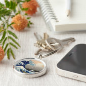 PixDezinesヴィンテージ素晴らし、Wave、北斎葛飾北斎の神奈川沖浪 キーホルダー (側面)