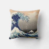 PixDezinesヴィンテージ素晴らし、Wave、北斎葛飾北斎の神奈川沖浪 クッション (裏面)