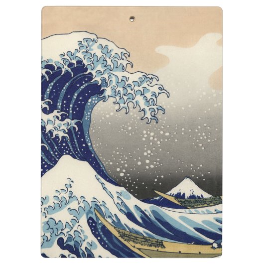 PixDezinesヴィンテージ素晴らし、Wave、北斎葛飾北斎の神奈川沖浪 クリップボード (裏面)