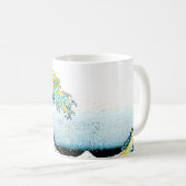 PixDezinesヴィンテージ素晴らし、Wave、北斎葛飾北斎の神奈川沖浪 コーヒーマグカップ (正面右)