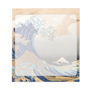 PixDezinesヴィンテージ素晴らし、Wave、北斎葛飾北斎の神奈川沖浪 ノートパッド