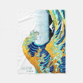 PixDezinesヴィンテージ素晴らし、Wave、北斎葛飾北斎の神奈川沖浪 フリースブランケット (正面)