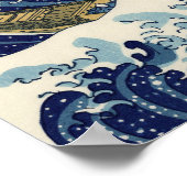 PixDezinesヴィンテージ素晴らし、Wave、北斎葛飾北斎の神奈川沖浪 ポスター (角)