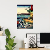 PixDezinesヴィンテージ素晴らし、Wave、北斎葛飾北斎の神奈川沖浪 ポスター (ホームオフィス)