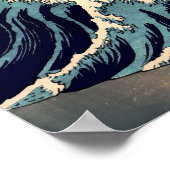 PixDezinesヴィンテージ素晴らし、Wave、北斎葛飾北斎の神奈川沖浪 ポスター (角)