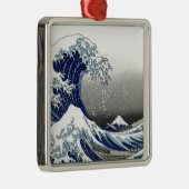 PixDezinesヴィンテージ素晴らし、Wave、北斎葛飾北斎の神奈川沖浪 メタルオーナメント (右)
