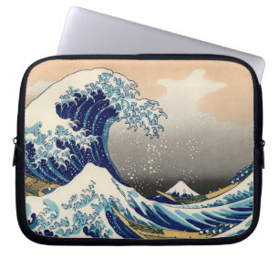 PixDezinesヴィンテージ素晴らし、Wave、北斎葛飾北斎の神奈川沖浪 ラップトップスリーブ