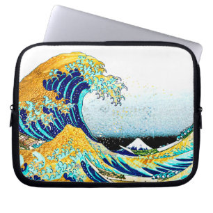 PixDezinesヴィンテージ素晴らし、Wave、北斎葛飾北斎の神奈川沖浪 ラップトップスリーブ