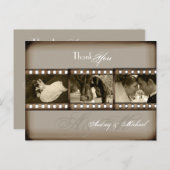 PixDezinesヴィンテージ結婚式の写真ありがとう ポストカード (正面/裏面)