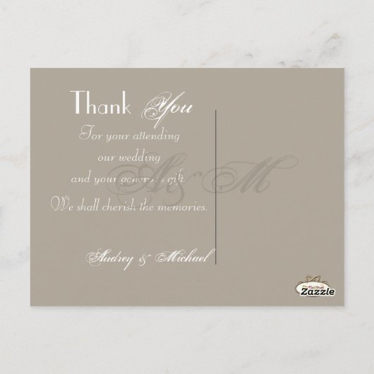 PixDezinesヴィンテージ結婚式の写真ありがとう ポストカード (裏面)