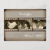 PixDezinesヴィンテージ結婚式の写真ありがとう ポストカード (正面)