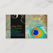 PixDezinesヴィンテージ背景/peacock+filigree 名刺 (裏面)