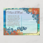 PixDezinesヴィンテージ花馬湾/日付の保存 案内ポストカード (裏面)