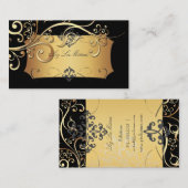 PixDezinesヴィンテージ装飾スワール/DIYカラー 名刺 (正面/裏面)