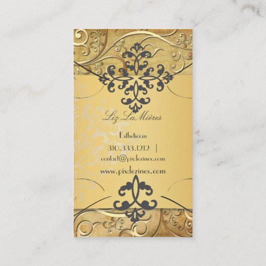 PixDezinesヴィンテージ装飾用スワール/フィリグリー 名刺 (裏面)
