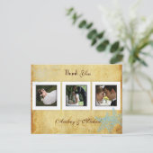 PixDezinesヴィンテージ、ビーチ結婚式写真 ポストカード (スタンド正面)